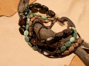 MultiStrand Necklace with Turtle
